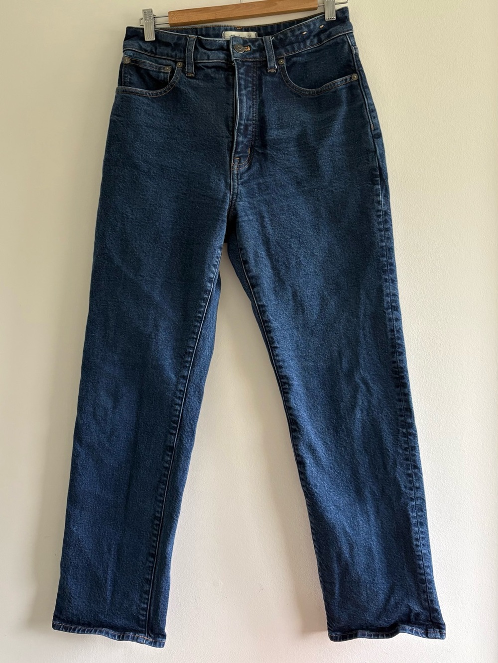 Madewell Curvy 90s Straight Leg Women’s Jeans in Dark Blue Barlow Wash Sz 28